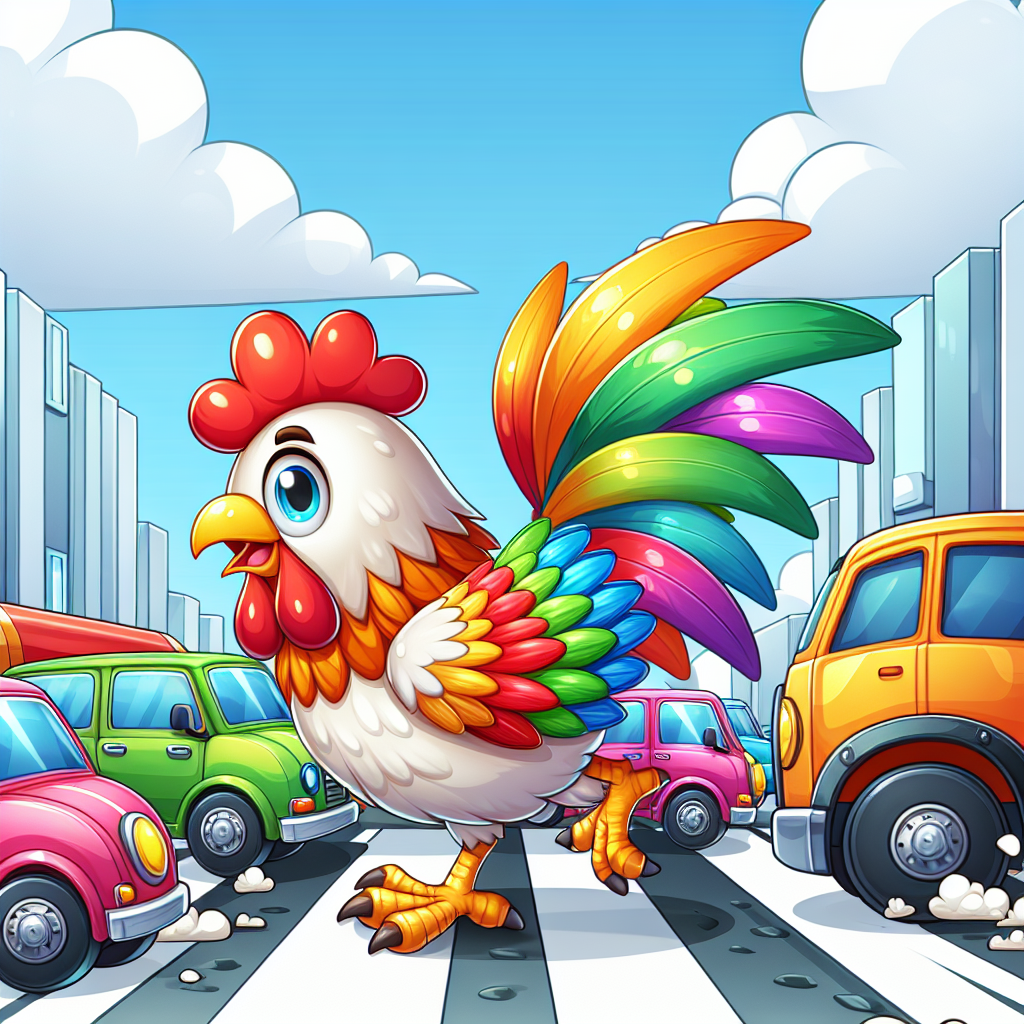 Chicken crossing the road